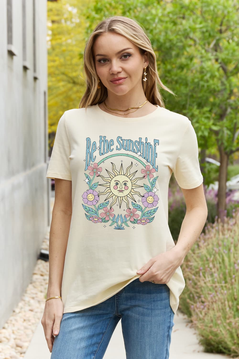 Simply Love Simply Love Full Size BE THE SUNSHINE Graphic Cotton Tee-Jewearrings