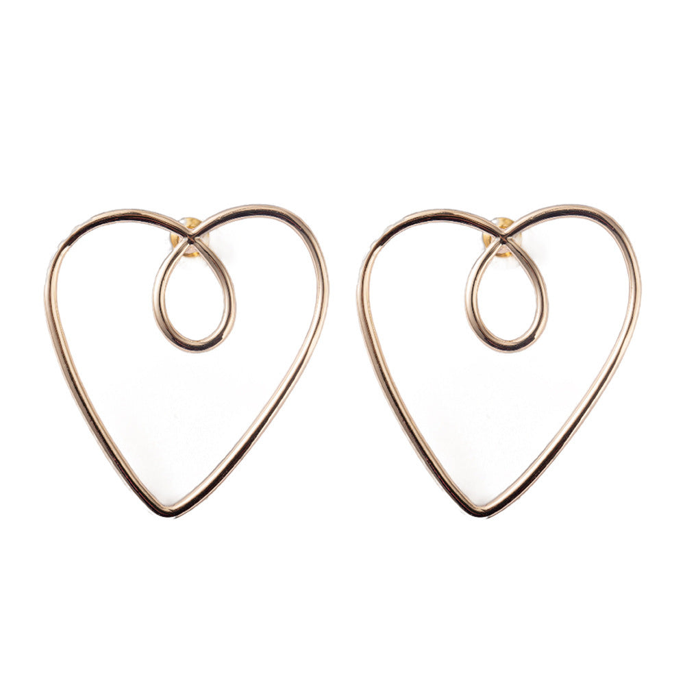 New Style Heart-shaped Japanese And Korean Popular Silver Pin Stud Earrings-Jewearrings