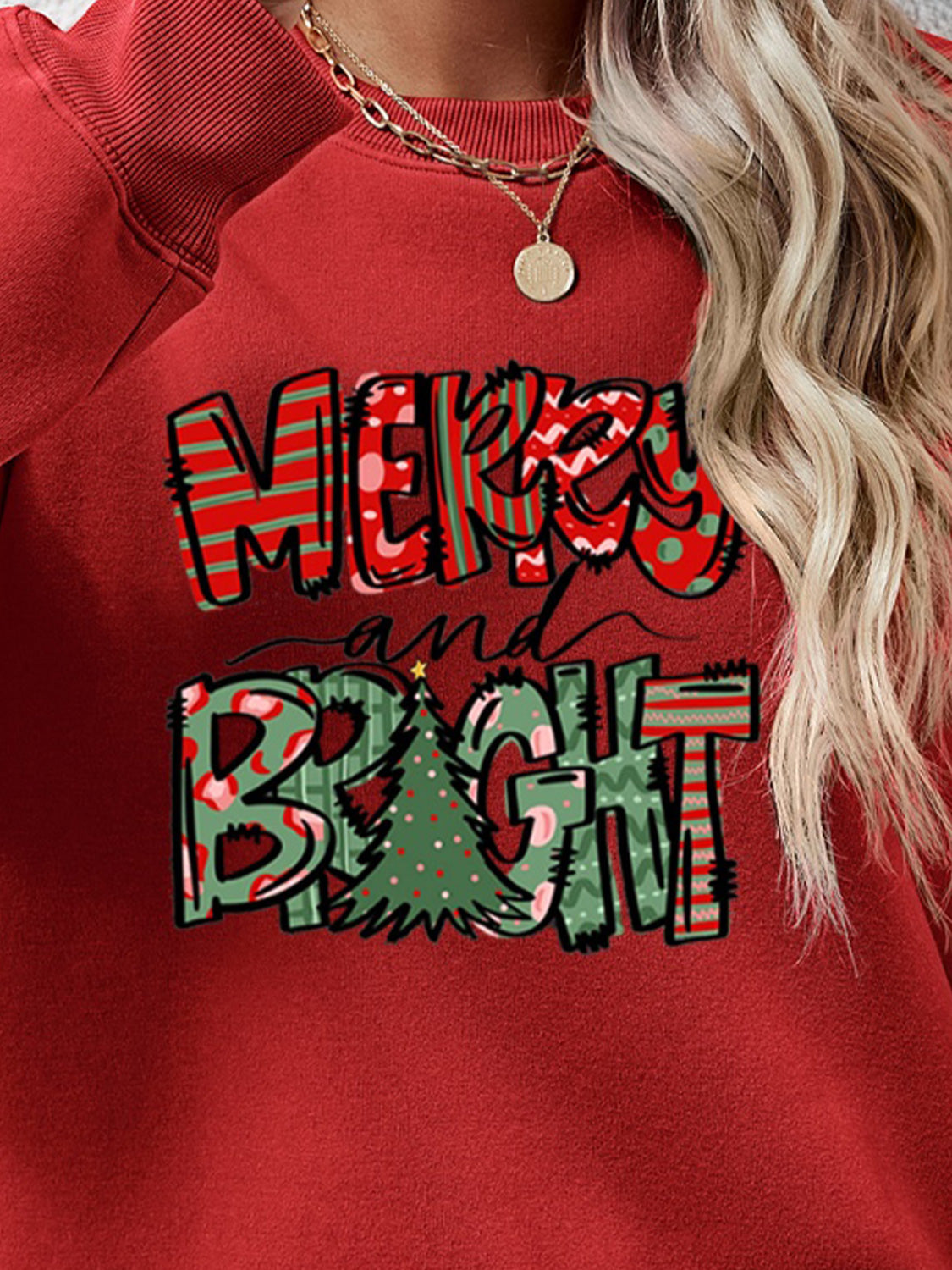 MERRY AND BRIGHT Long Sleeve Sweatshirt-Jewearrings