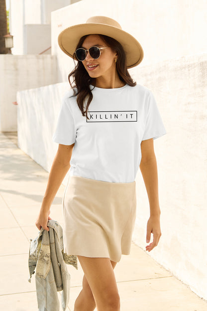 Simply Love Full Size KILLIN'IT Short Sleeve T-Shirt-Jewearrings