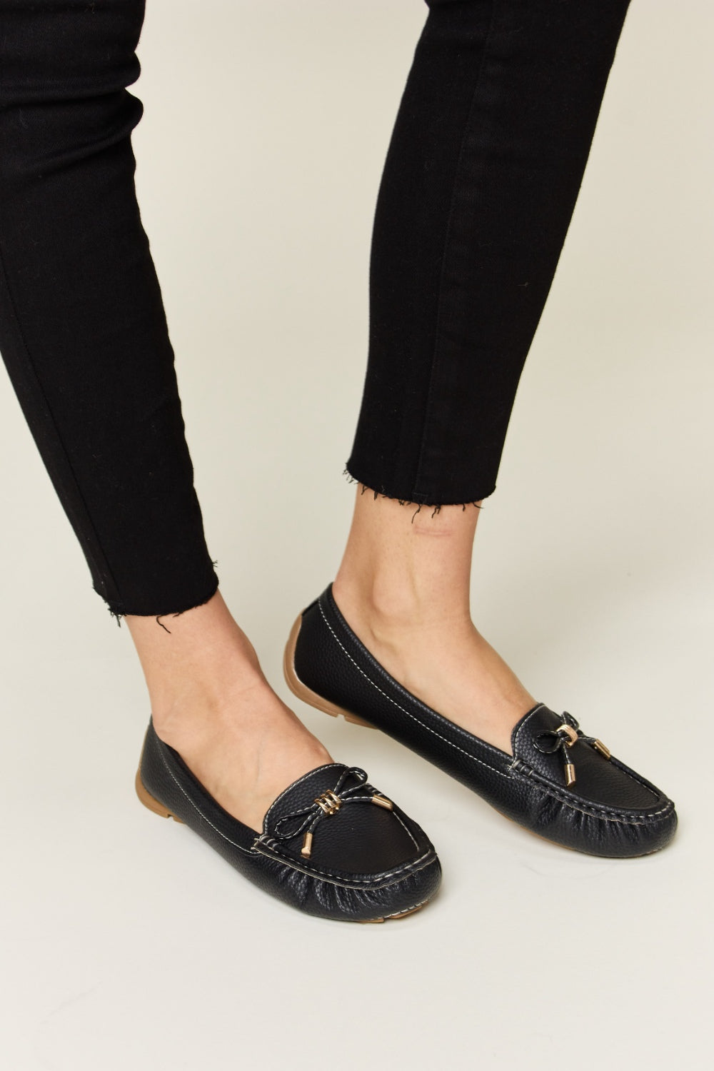 Forever Link Slip On Bow Flats Loafers-Jewearrings