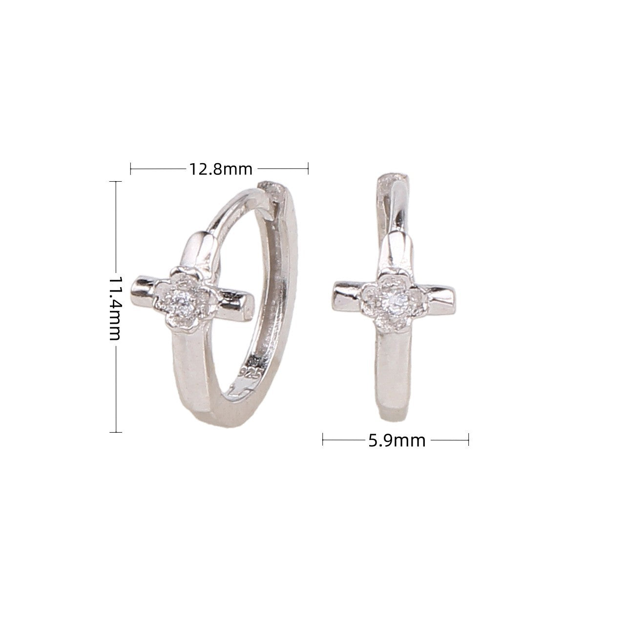 S925 Sterling Silver Fashion Trendy Cross Ear Clip All-matching Graceful Ins Style Earrings-Jewearrings