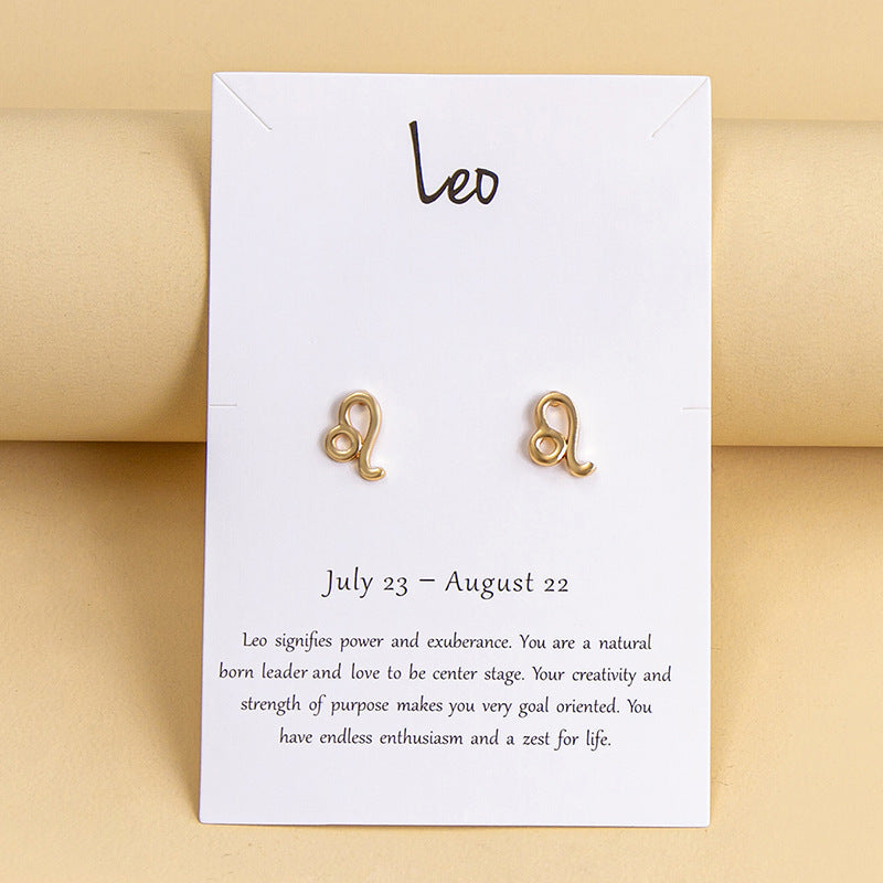 Twelve Constellation Earrings Gold And Silver 12 Zodiac-Jewearrings