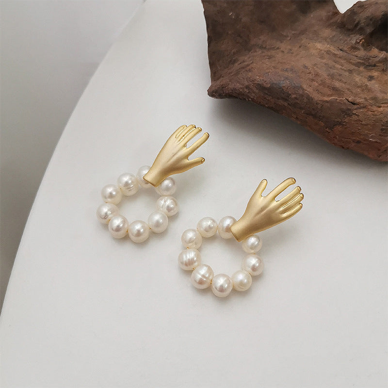 Women's Fashion Pearl Pendant Earrings-Jewearrings