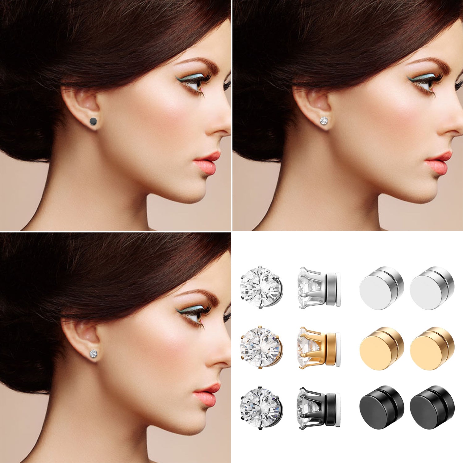 Stainless Steel Stud Earrings For Men Women Unisex-Jewearrings