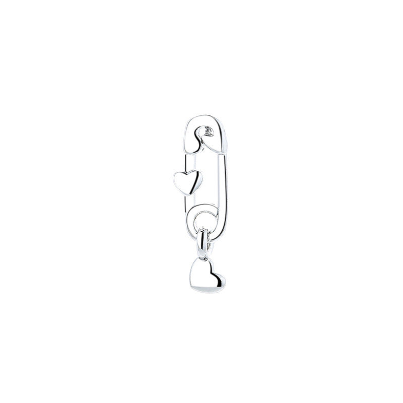 Small Korean Style Creative Trendy Fashion Pin Paper Clip Love Earrings-Jewearrings