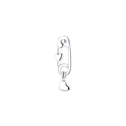 Small Korean Style Creative Trendy Fashion Pin Paper Clip Love Earrings-Jewearrings