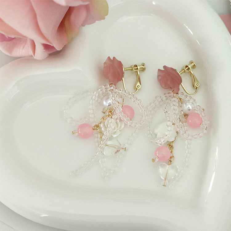 Summer Sweet Date Rice Ball Bow Tie Earrings-Jewearrings