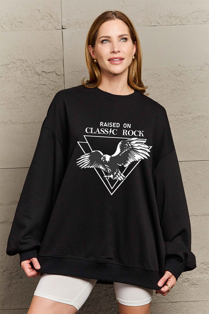 Simply Love Full Size Eagle Graphic Drop Shoulder Sweatshirt-Jewearrings