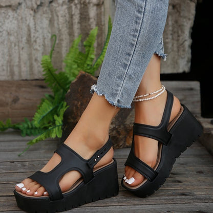 Open Toe Wedge Sandals-Jewearrings