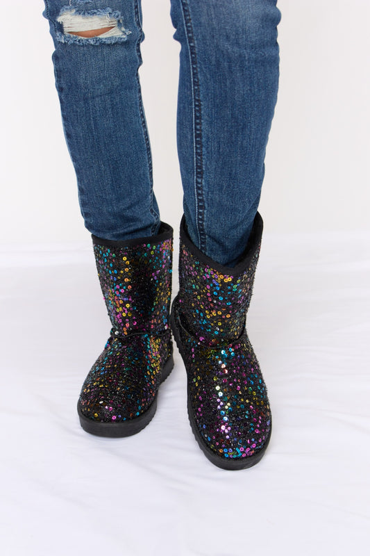 Forever Link Sequin Thermal Flat Boots-Jewearrings