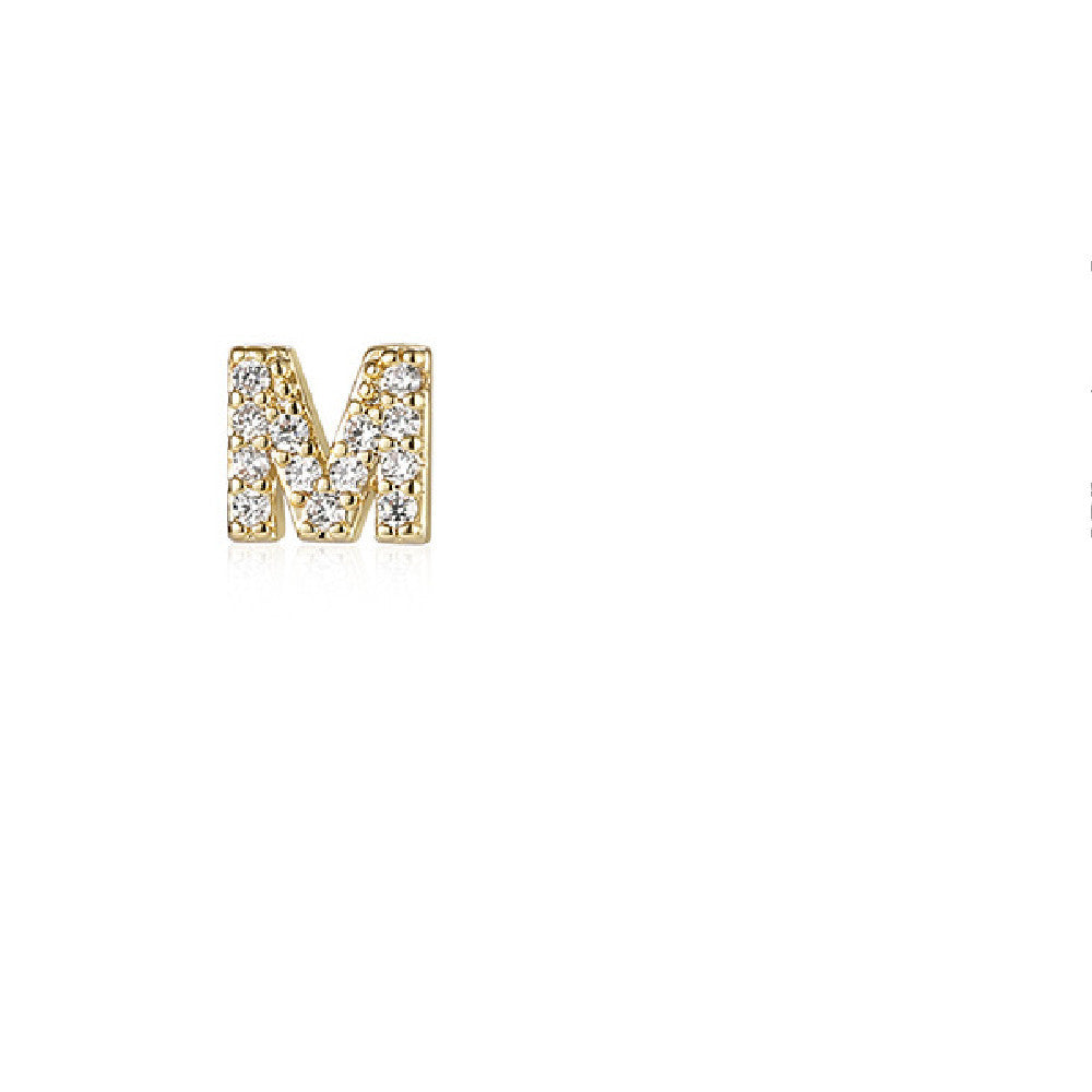 925 Silver Needle English Letter Stud Earrings-Jewearrings