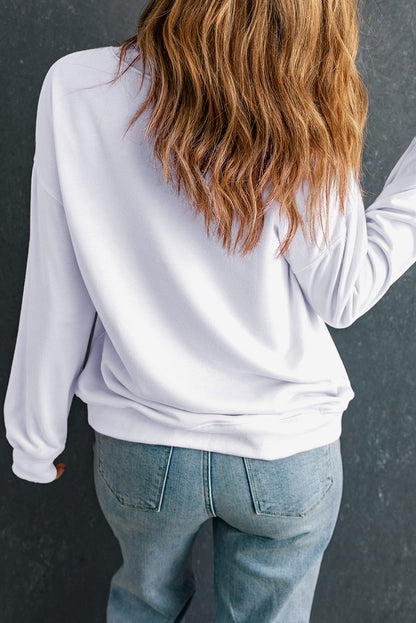 Sequin Round Neck Dropped Shoulder Sweatshirt-Jewearrings