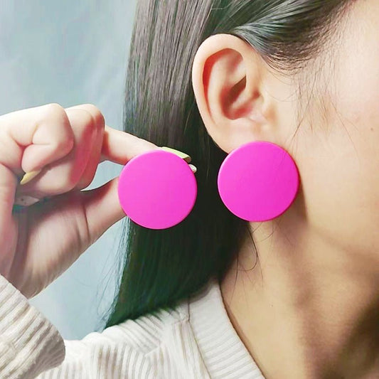 20 Color Round Spray Paint Earrings Simple Fashion Acrylic Personality Candy Color-Jewearrings