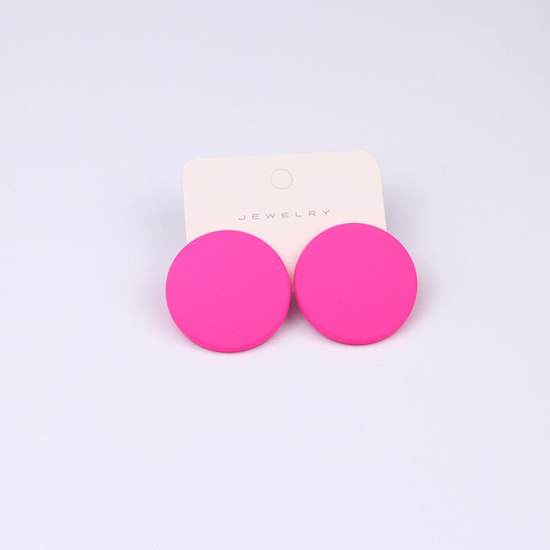 20 Color Round Spray Paint Earrings Simple Fashion Acrylic Personality Candy Color-Jewearrings