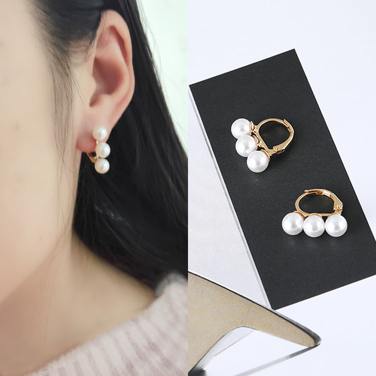 Three pearl earrings-Jewearrings