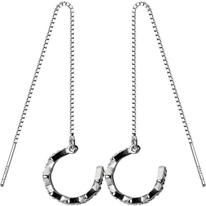 S925 silver ear wire one-piece two earrings-Jewearrings