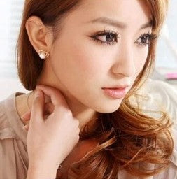 Korean version of the triangular pearl stud earrings-Jewearrings