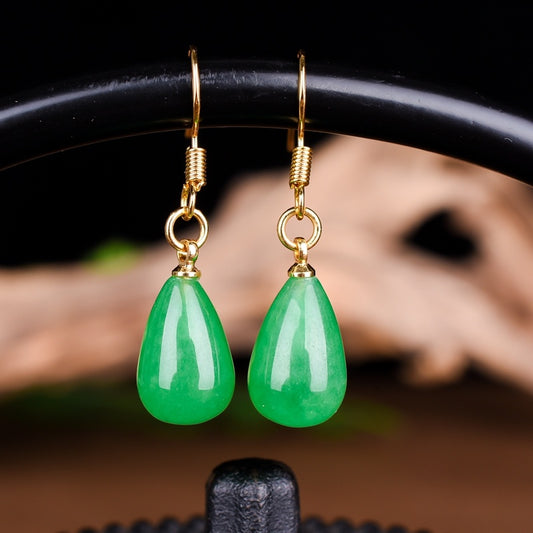 Emerald drop earrings-Jewearrings