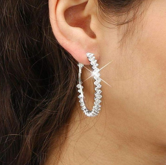 Inner Light Crystal Hoop Earrings-Jewearrings