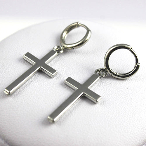 Glossy Cross Earrings-Jewearrings