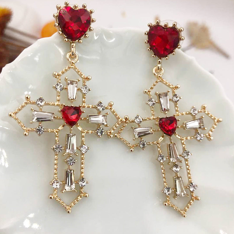 Ladies Cross Earrings-Jewearrings