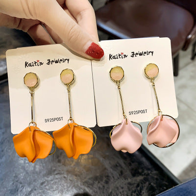 925 silver needle color drop glaze flower earrings female Japan and South Korea sweet earrings ins fashion trend personality earrings-Jewearrings