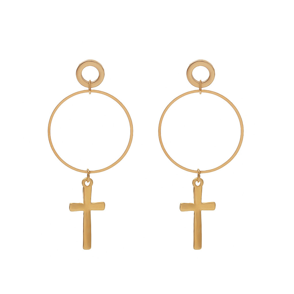 Cross pendant earrings-Jewearrings