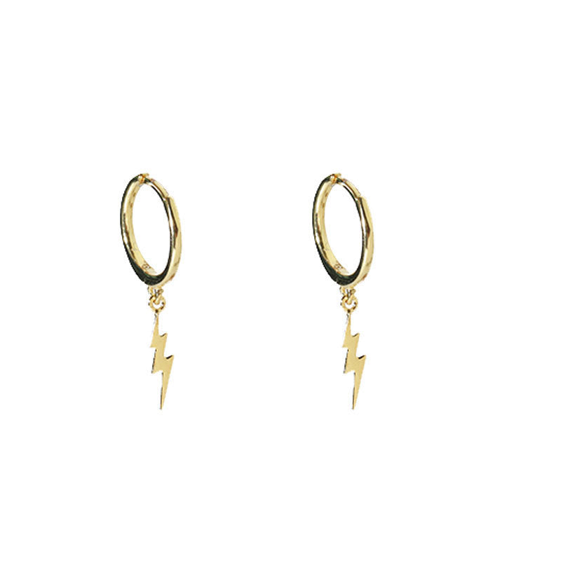 Lightning earrings female sterling silver tide earring temperament earring earrings-Jewearrings