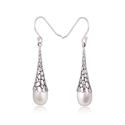 S925 Sterling Silver Drop Earrings With Retro Temperament-Jewearrings