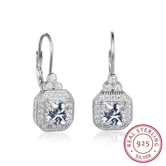 s925 sterling silver rhinestone earrings-Jewearrings