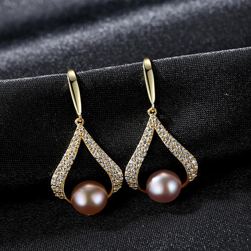 New pearl earrings with water drops-Jewearrings