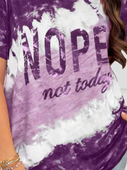 NOPE NOT TODAY Round Neck Short Sleeve T-Shirt-Jewearrings