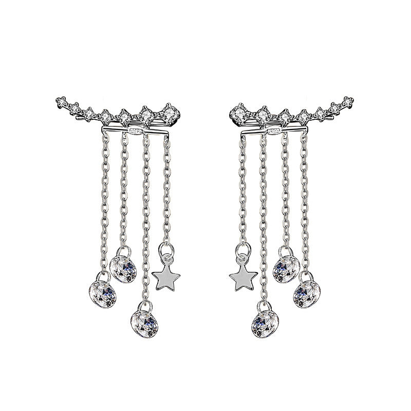 New Female 925 Sterling Silver Tassel Earrings Summer-Jewearrings