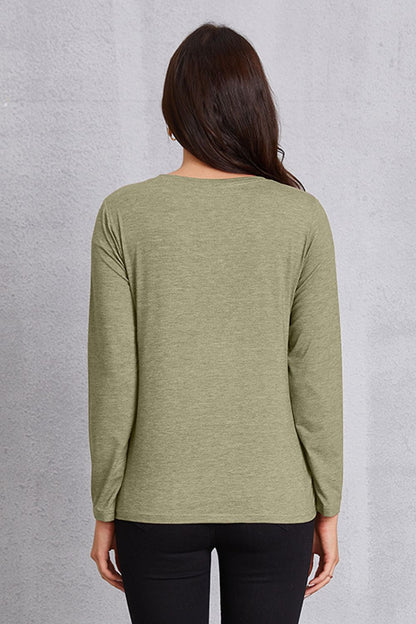 COFFEE SUNSHINE Round Neck Long Sleeve T-Shirt-Jewearrings