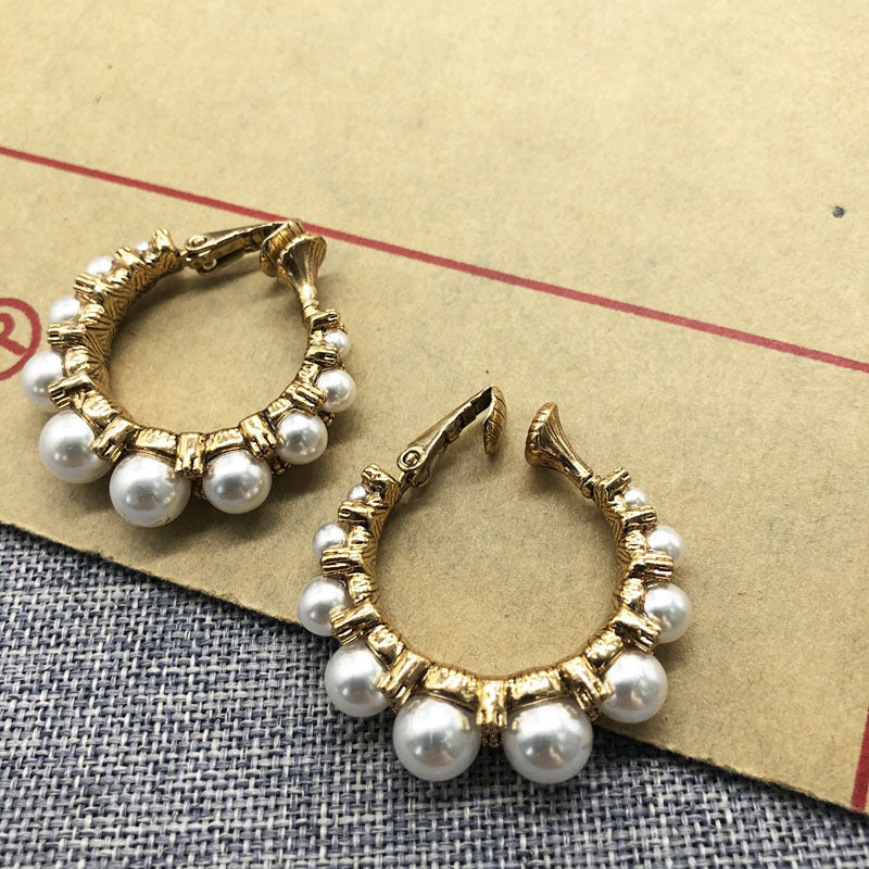 White Pearl Earrings Earrings Retro Drop Earrings-Jewearrings