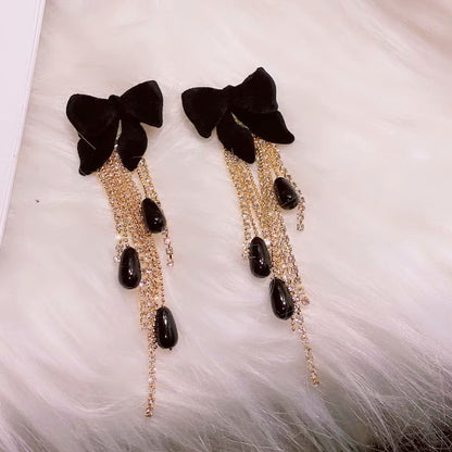 Super Cute Velvet Bow Earrings For Christmas-Jewearrings