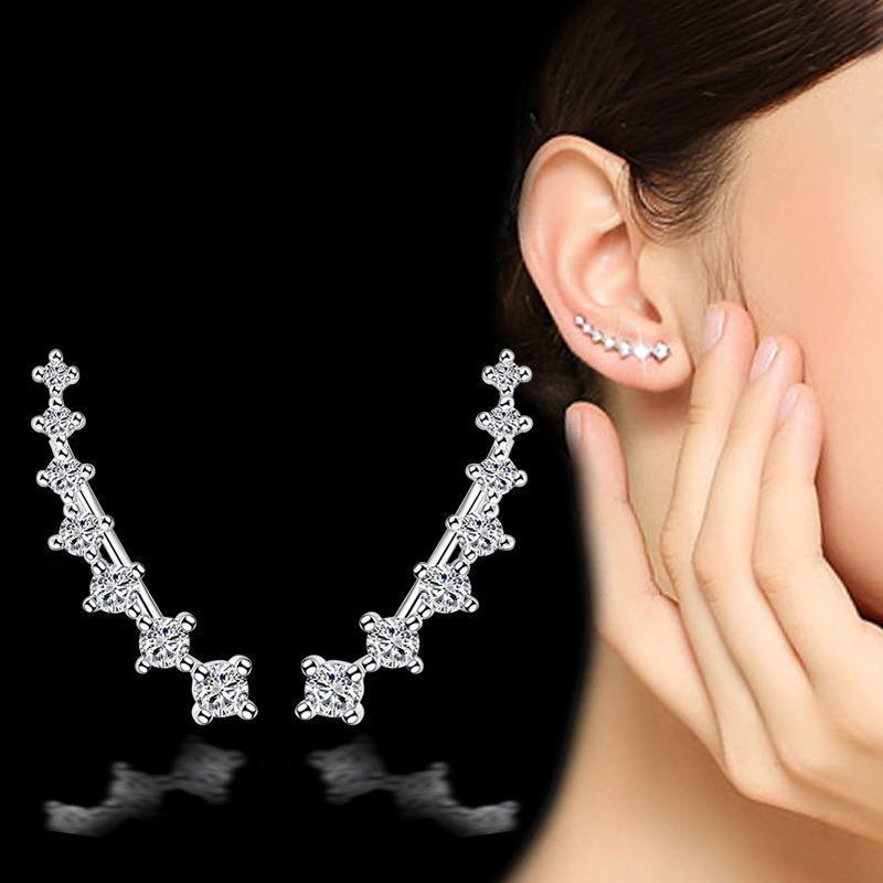 Seven Star Zircon S925 Silver Stud Earrings-Jewearrings