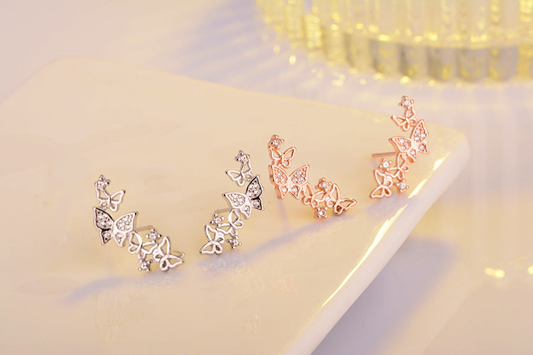 Jewelry Hot Sale Korean Bow Tie Zircon Earrings For Women Pendientes-Jewearrings