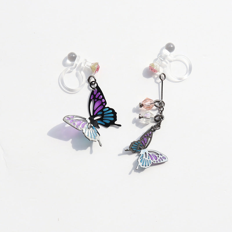 Asymmetric Butterfly Earrings Fashion Ear Clip-Jewearrings