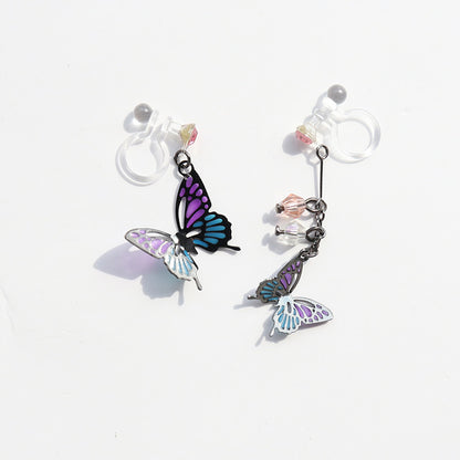 Asymmetric Butterfly Earrings Fashion Ear Clip-Jewearrings