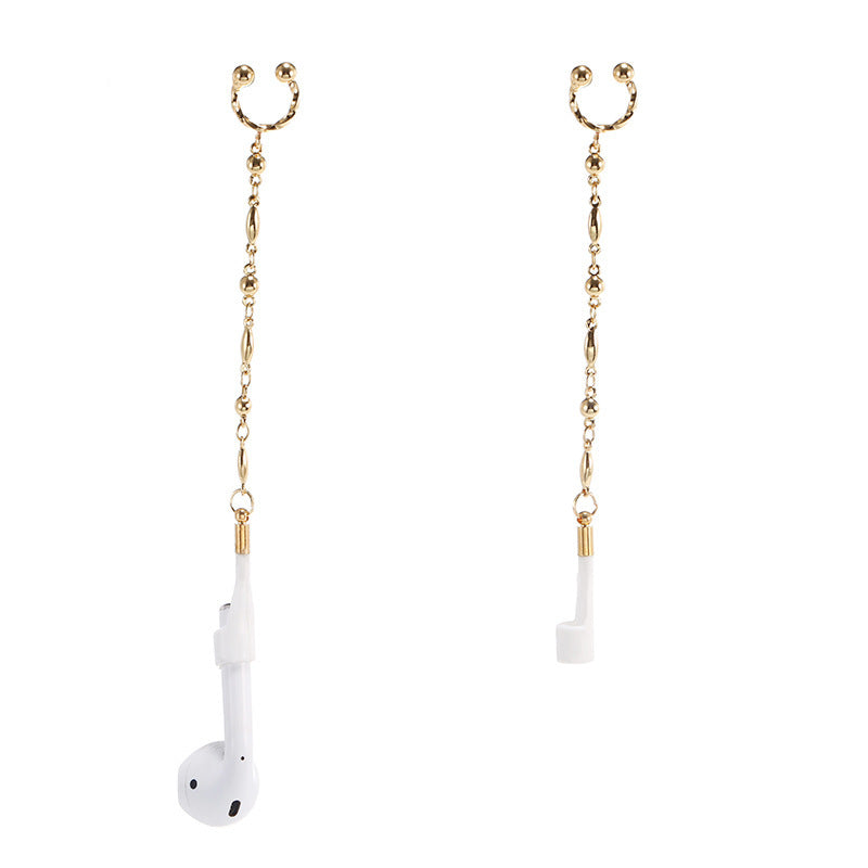 Compatible with Apple, Airpods anti loss series peach chain ear clip various Earrings-Jewearrings