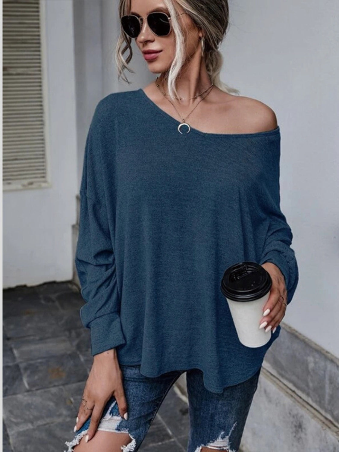 Full Size Round Neck Dropped Shoulder Tied T-Shirt-Jewearrings