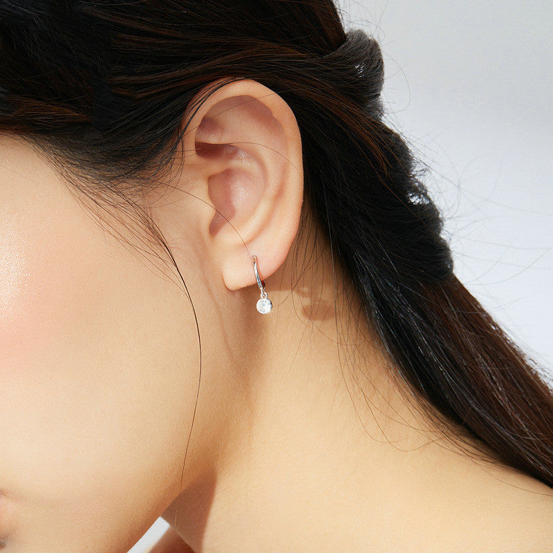 Zircon ear hoop earrings-Jewearrings