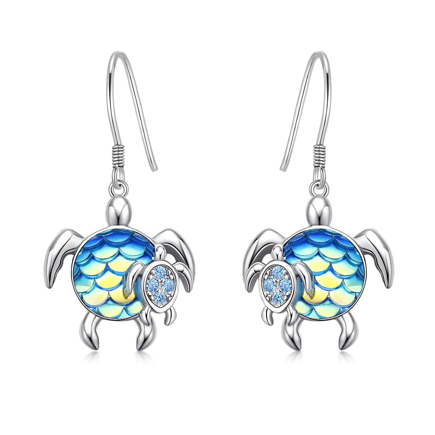 Turtle Earrings Sterling Silver Mom and Baby Dangle Mother and Daughter Tortoise-Jewearrings