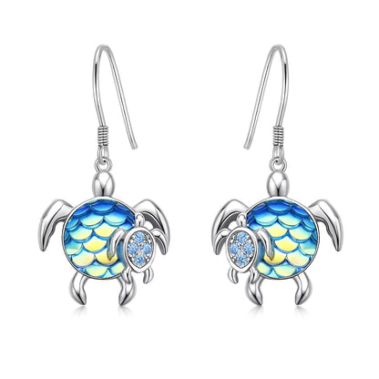 Turtle Earrings Sterling Silver Mom and Baby Dangle Mother and Daughter Tortoise-Jewearrings