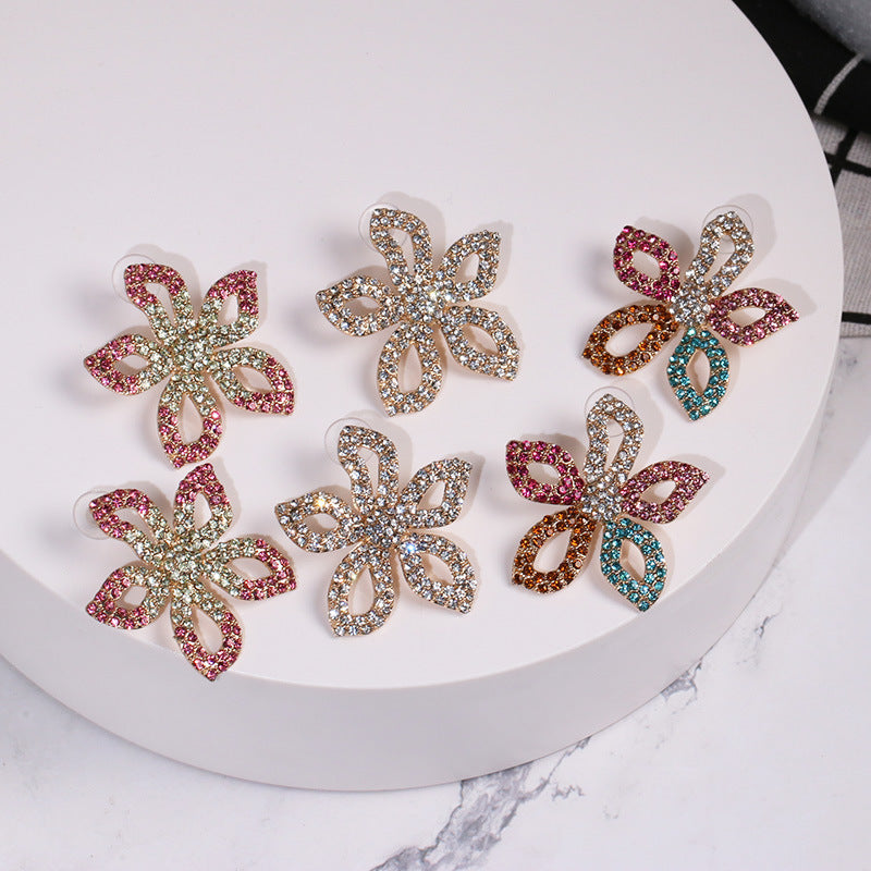 Exquisite fashion stud earrings in colorful diamonds-Jewearrings