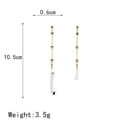 Compatible with Apple, Airpods anti loss series peach chain ear clip various Earrings-Jewearrings