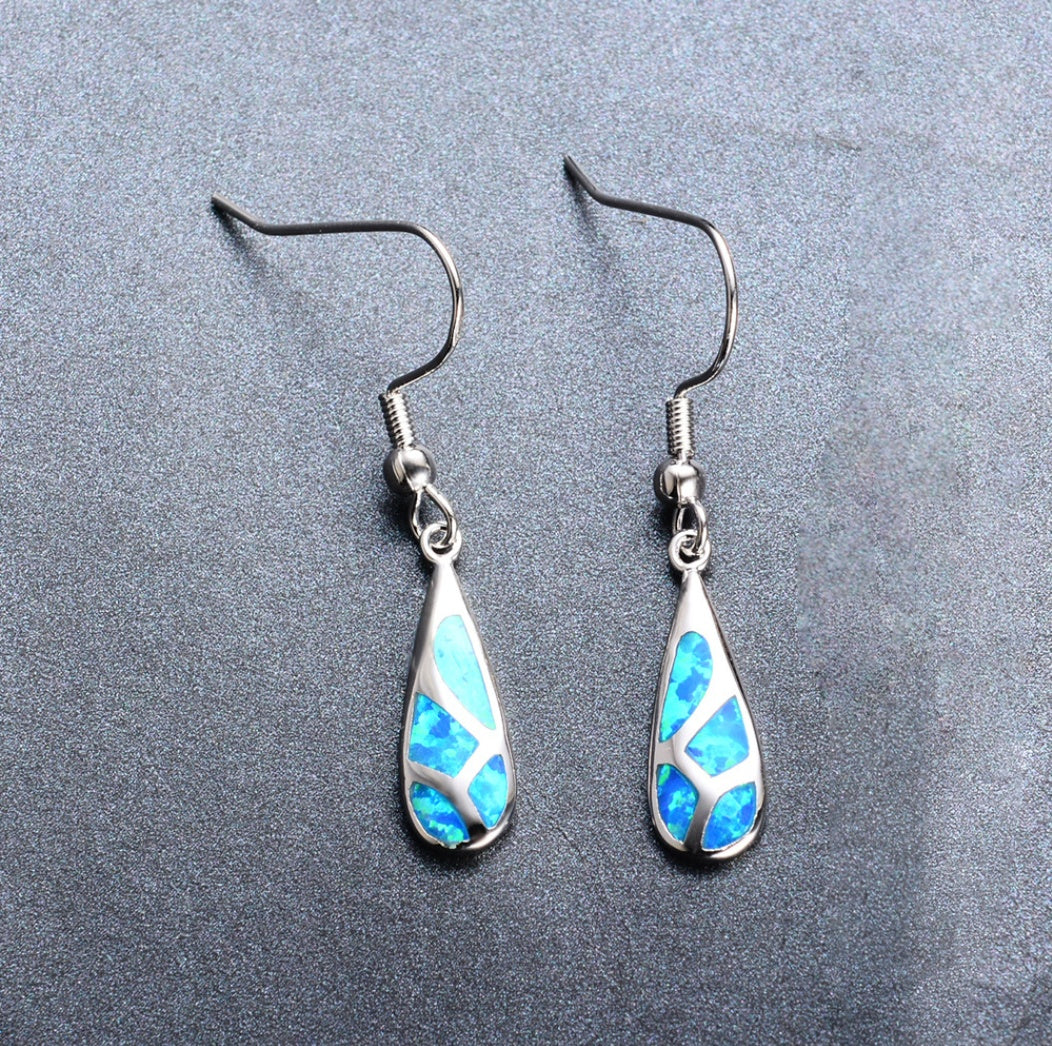 Opal Drop Earrings-Jewearrings