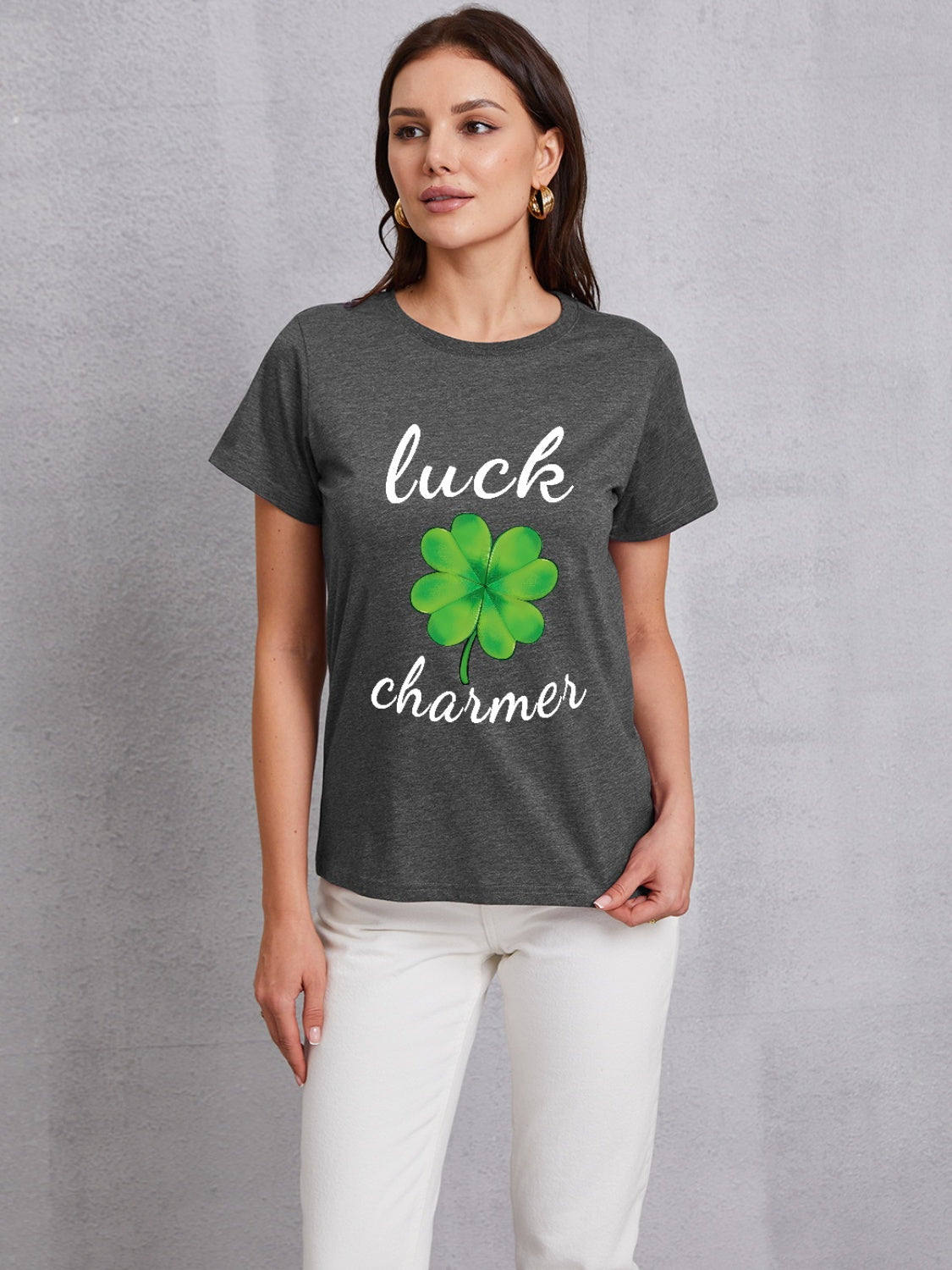 LUCK CHARMER Round Neck T-Shirt-Jewearrings